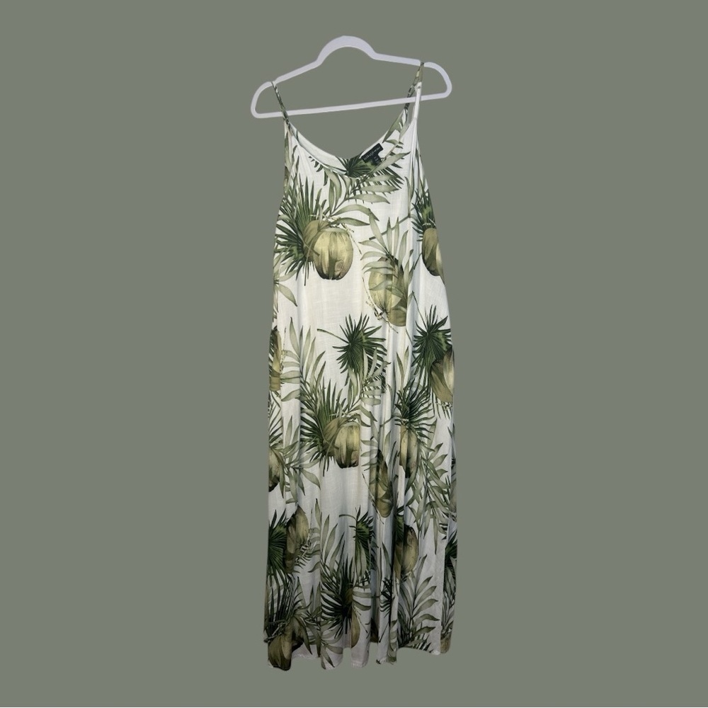 Tribal Femme Maxi Tropical Print Dress Spaghetti Straps Size Petite Small